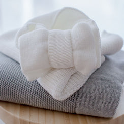 Baby Blanket & Topknot Set | Milk