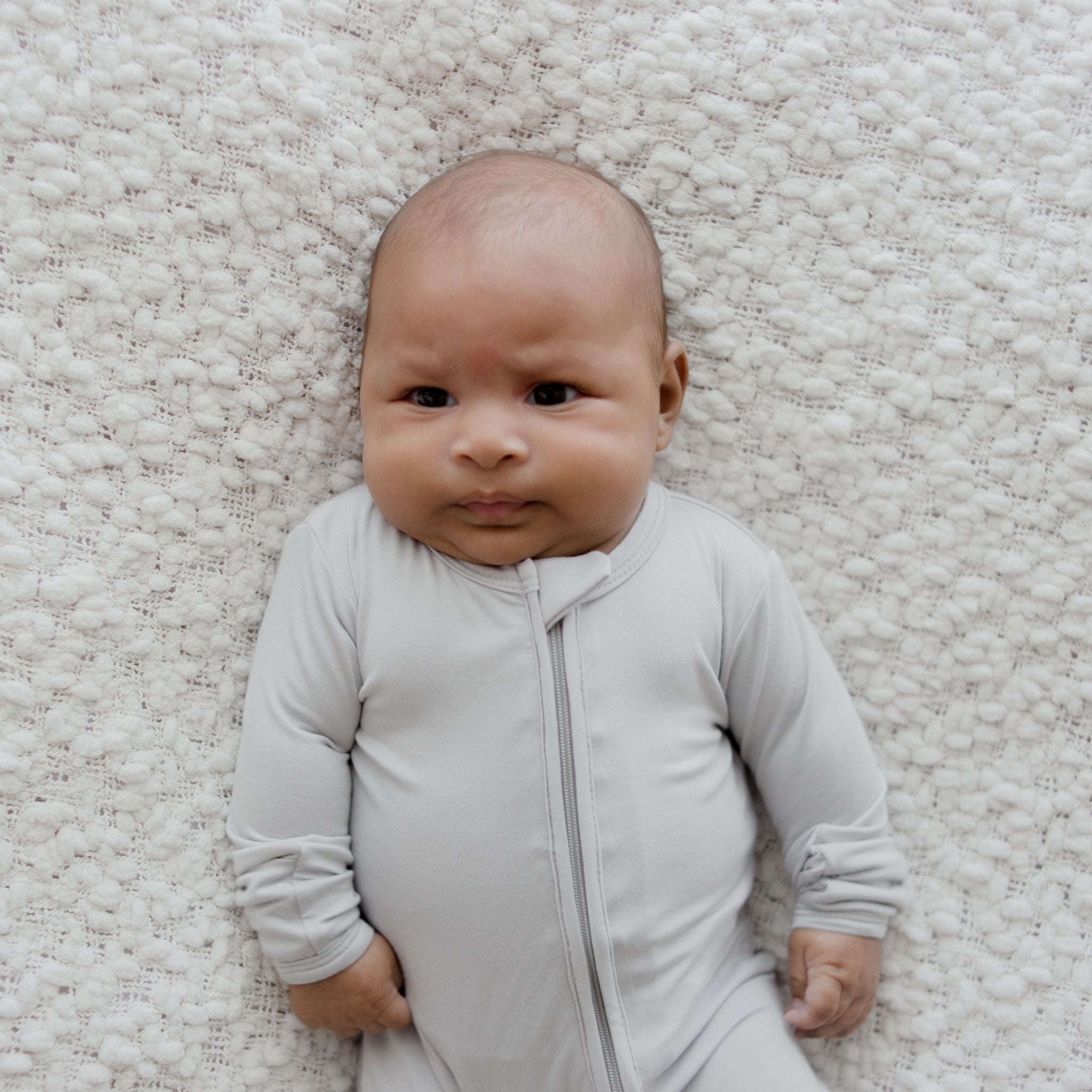 Bamboo Zip Growsuit Romper - Grey Storm