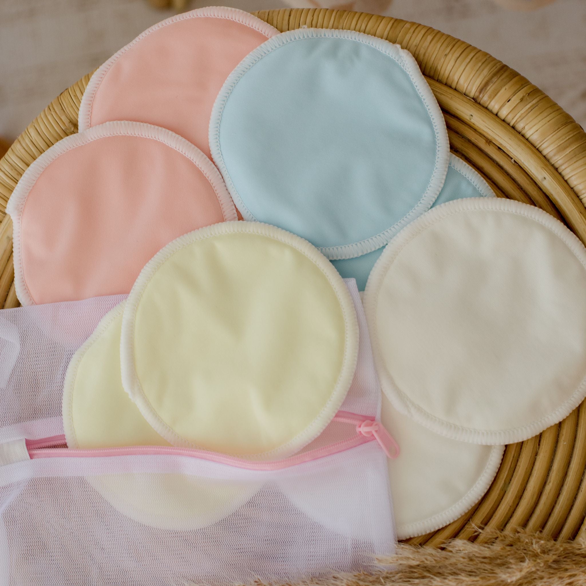 Organic Bamboo Reusable Nursing Breast Pads - Mixed Solid Bundle (8pk)