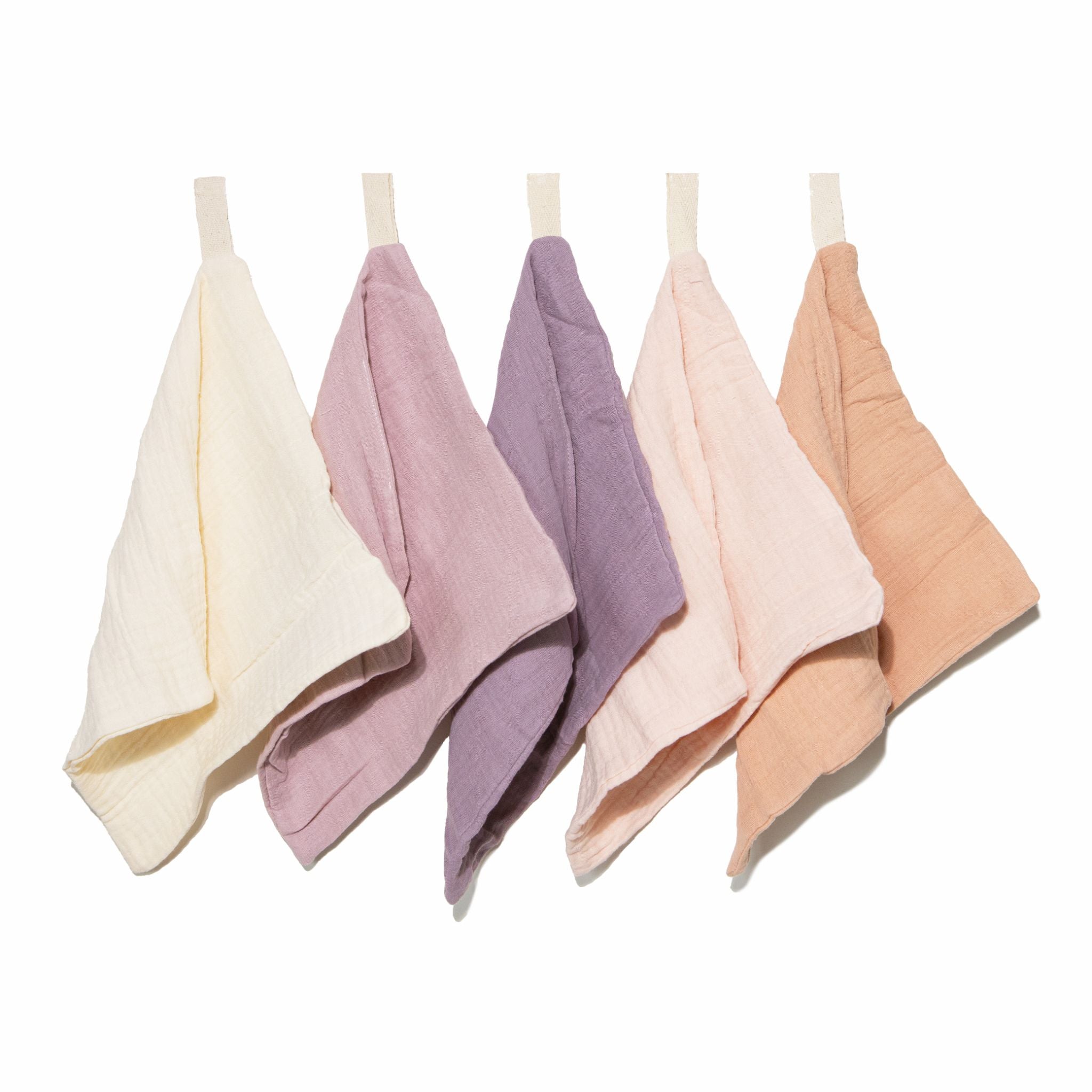 Organic Muslin Baby Wash Cloths - Lavender Blush 5 Pack